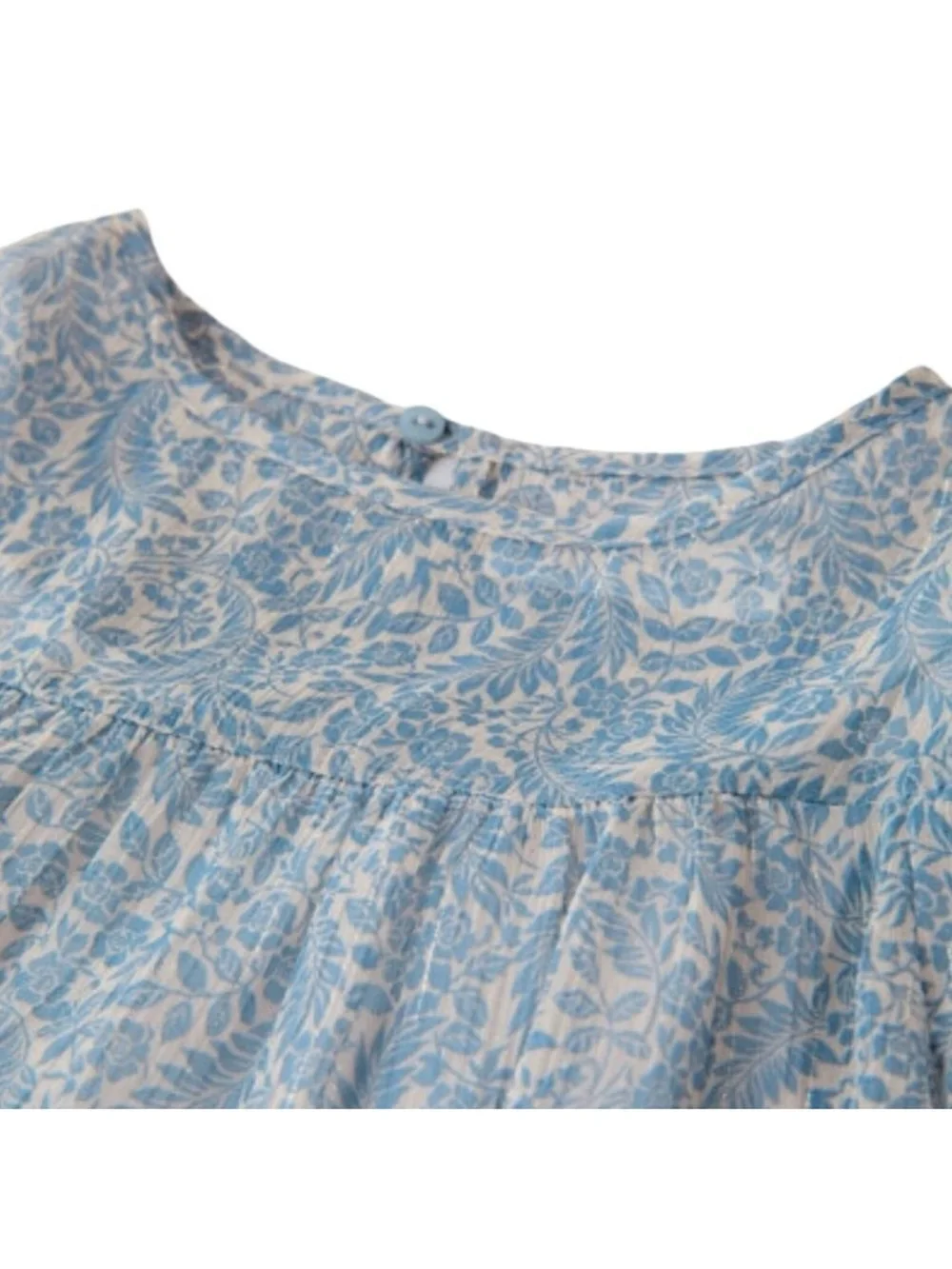 Zara Pale Blue Floral Tiered Babydoll Dress
